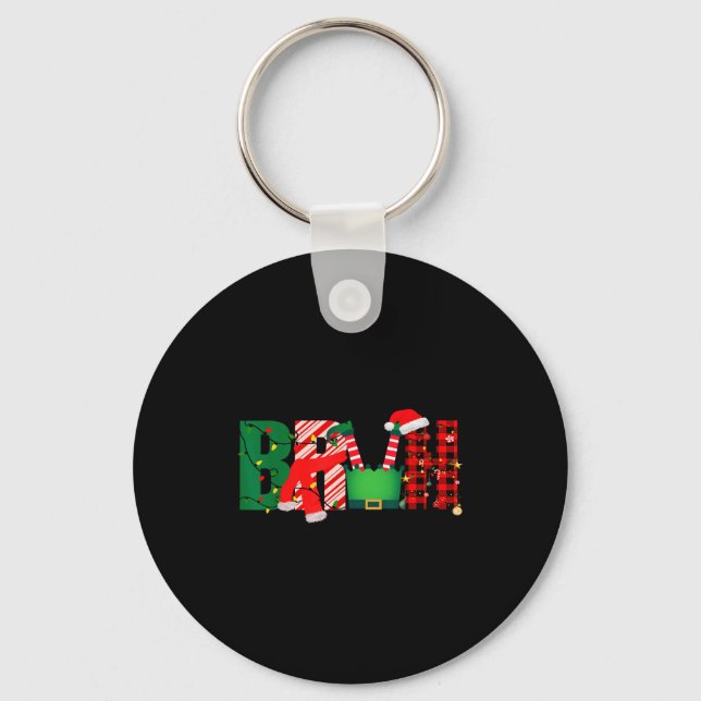 Bruh Funny Christmas For Kids Boys Bruh Xmas Light Keychain (Front)