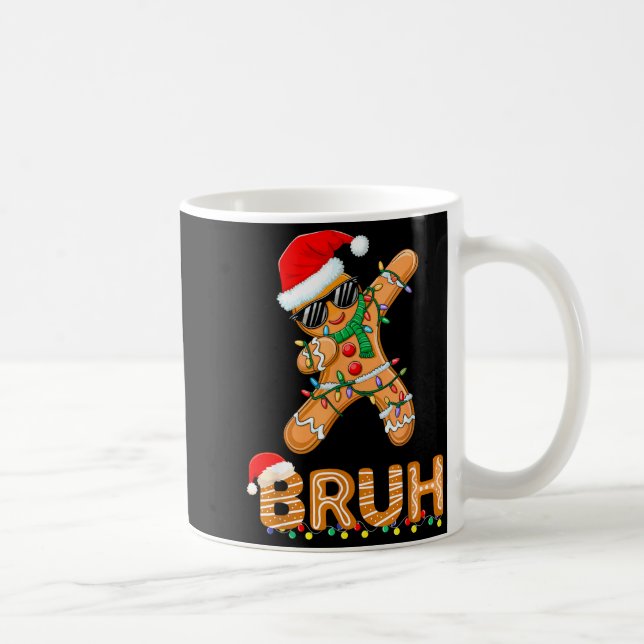 Bruh Funny Christmas Gingerbread Man Teens Boys Ki Coffee Mug (Right)