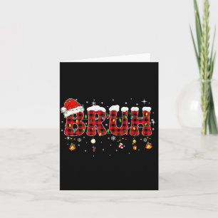 Bruh Funny Christmas Plaid Teens Boys Kids Xmas Pa Card