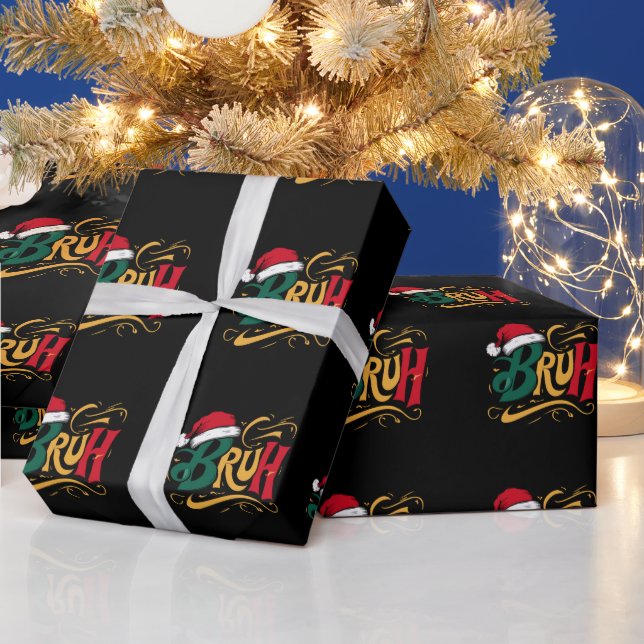 Bruh Funny Christmas Xmas Holiday Family Wrapping Paper (Holidays)