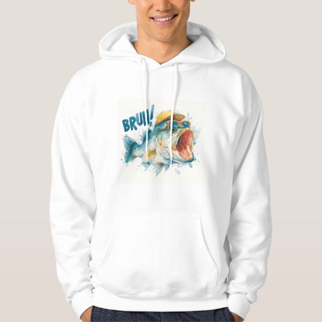 BRUH Funny Fish Meme | Cool Fishing Humor T-Shirt Hoodie (Front)