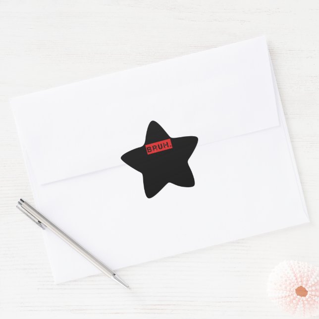 Bruh Funny Meme Saying Brother Greeting Gift Teens Star Sticker (Envelope)