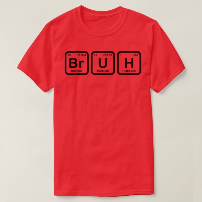 Bruh Funny Science Bruh Periodic Table Elements Me T-Shirt (Design Front)