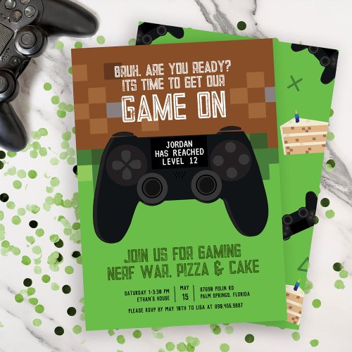 Bruh Game On Level Up Birthday Invitation