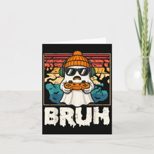 Bruh Gamer Halloween Ghost Video Gaming Men Boys K Card
