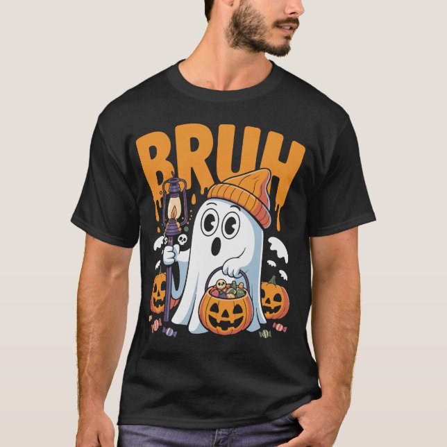 Bruh Ghost Halloween Cute Ghost Costume for Couple T-Shirt (Front)