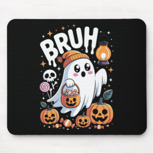 Bruh Ghost Halloween Cute Ghost Trick Or Treat Kid Mouse Pad