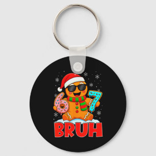 Bruh Gingerbread Six Seven 67 Ice Cream Drip Chris Keychain