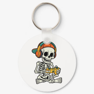 Bruh Halloween Boys Kids Gamer Mens Skeleton Video Keychain