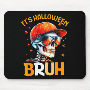 Bruh Halloween Boys Kids Halloween Skeleton Mouse Pad