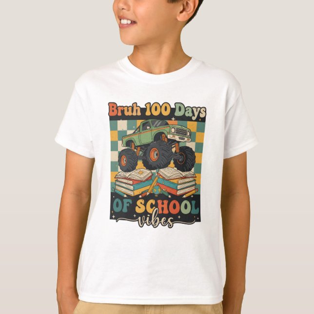 Bruh Happy 100 Days of School T-Shirt (Front)