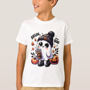 Bruh I Mean Boo Funny Ghost Jack O Lantern Coffee  T-Shirt