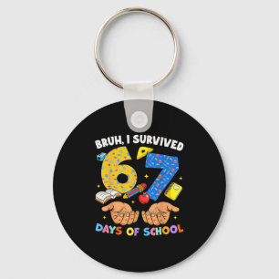 Bruh I Survived 67 Days Of School Six Seven Meme T Keychain