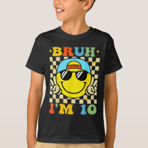 Bruh I'm 10 Years Old Blue Birthday Boys 10th Birt T-Shirt