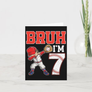 Bruh I'm 7 Dabbing Sell 7th Birthday Party Kids  Card