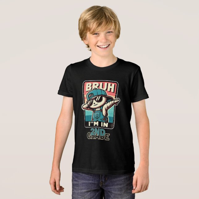 Bruh I'm In : 2nd Grade  Tri-Blend Shirt (Front Full)