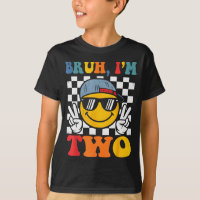 Bruh I'm Two 2 Groovy 2nd Birthday Boys Girls 2 Ye
