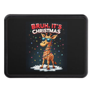 Bruh It's Christmas Giraffe Funny Dabbing Long Sle Hitch Cover