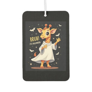 Bruh Its Halloween Funny Dabbing Ghost Giraffe Lon Air Freshener