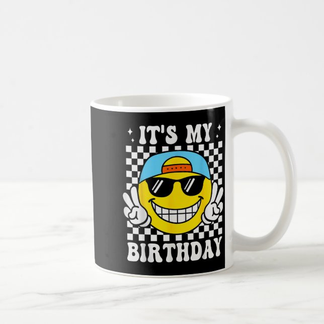 Bruh It's My Birthday Peace Sign Smile Birthday Fo Coffee Mug (Right)
