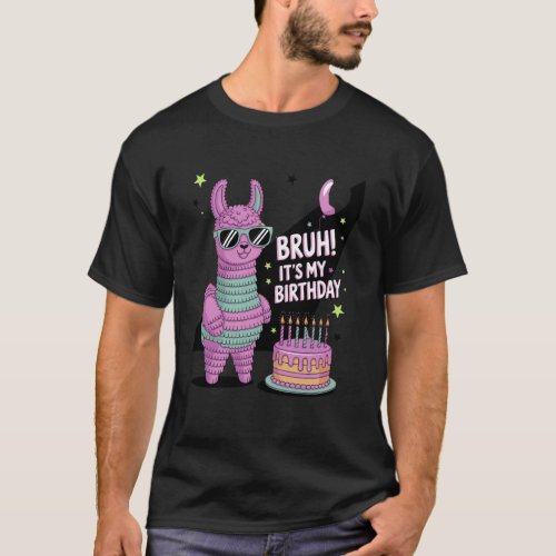 Bruh Its My Birthday Pinata Girls Boys Party Famil T-Shirt