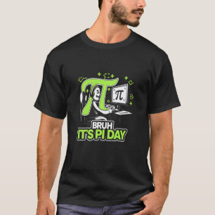 Bruh It's Pi Day Coquette Bow Kids Math Teacher T-Shirt