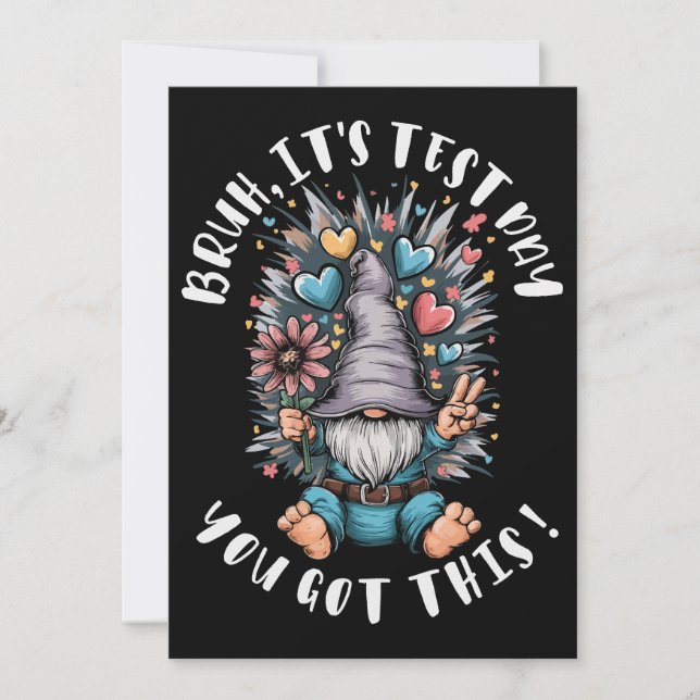 Bruh it's test day you got this funny school motiv invitation (Front)