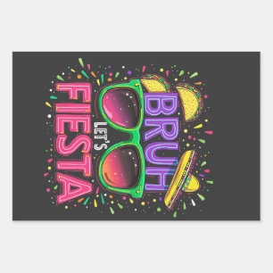 Bruh, Let's Fiesta Cinco De Mayo Mexican Culture Wrapping Paper Sheets