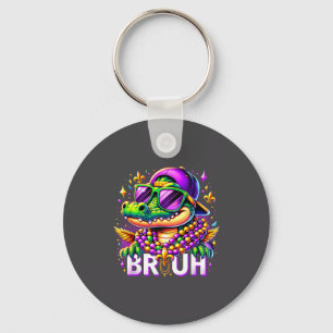 Bruh Mardi Gras Alligator For Kids Boys Mens New O Keychain
