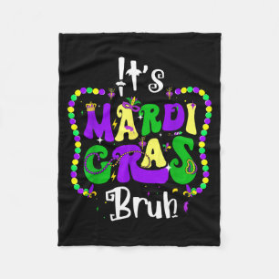 Bruh Mardi Gras Teens Boys Kids Mardi Gras  Fleece Blanket