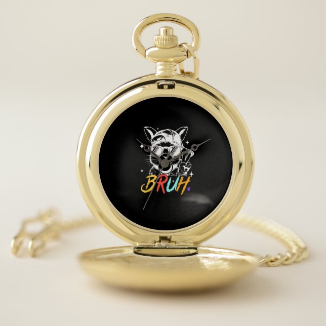 Bruh Meme Easter Cool Bunny Face Sunglasses Men Bo Pocket Watch (Inside)