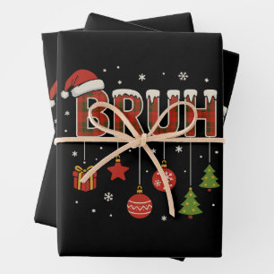 Bruh Meme Funny Bro Greeting Christmas Wrapping Paper Sheets