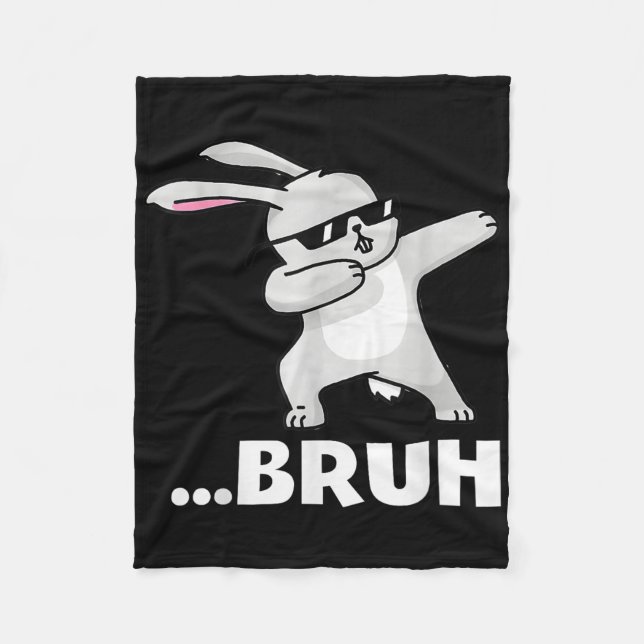 Bruh Meme Funny Bro Teens Boys Kids Easter Day Dab Fleece Blanket (Front)