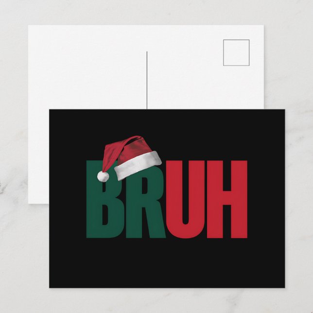 Bruh Meme Funny Saying Bro Greeting Christmas Holiday Postcard (Front/Back)