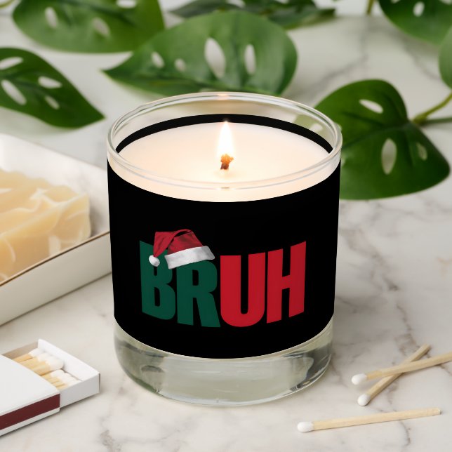 Bruh Meme Funny Saying Bro Greeting Christmas Scented Candle (Lit)