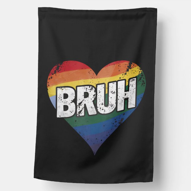 Bruh Meme Funny Saying Bro Greeting Gay LGBT Pride House Flag (Front)