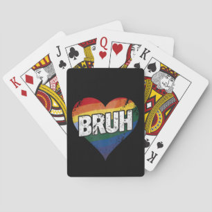 Bruh Meme Funny Saying Bro Greeting Gay LGBT Pride Poker Cards