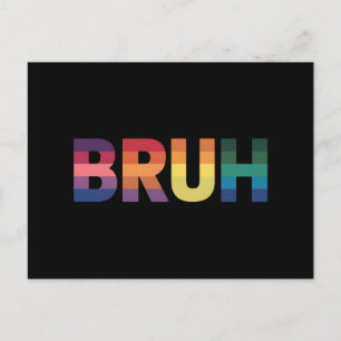 Bruh Meme Funny Saying Bro Greeting Gay LGBT Pride Postcard