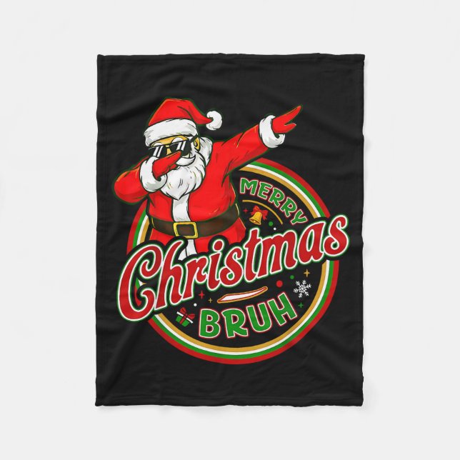 Bruh Meme Funny Saying Bro Greeting Teens Boys Men Fleece Blanket (Front)