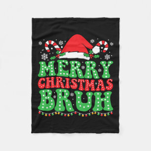Bruh Meme Funny Saying Bro Greeting Teens Boys Men Fleece Blanket