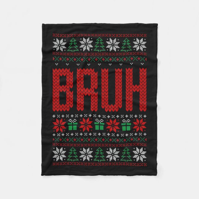 Bruh Meme Saying Bro Greeting Teens Boys Men Ugly  Fleece Blanket (Front)