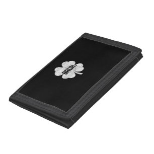 Bruh Meme Shamrock Funny St Patricks Day Teens Boy Tri-fold Wallet