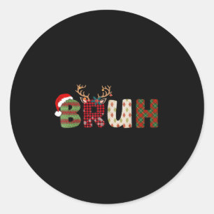 Bruh Merry Christmas Santa Squad Pajamas Family Xm Classic Round Sticker