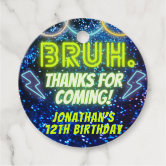 Neon Glow Party Favor tags Glow Birthday Thank you tags Neon birthday