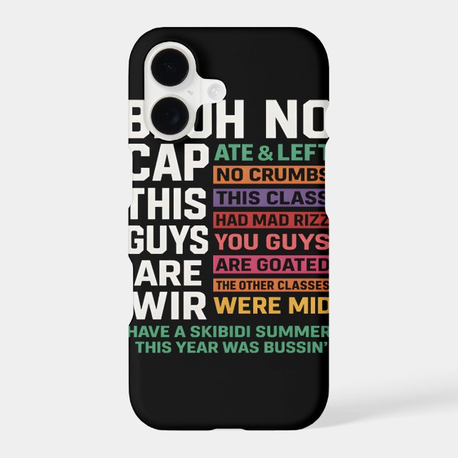 Bruh No Cap This Year Ate Funny Meme Iphone Case (Back)