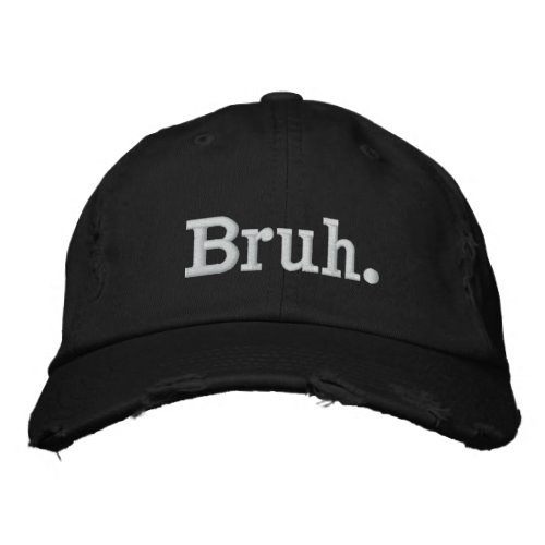 bruh one word minimalism design embroidered baseball cap