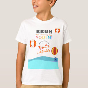 Bruh Pool Party Birthday kids T-Shirt