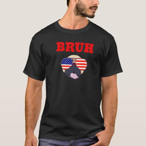 Bruh Pug Dog Meme Funny Premium T_Shirt