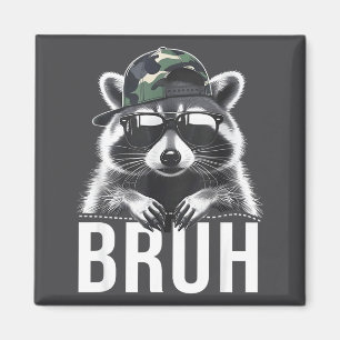 Bruh Raccoon Trash Racoon Camo Hat Youth Teens Kid Magnet