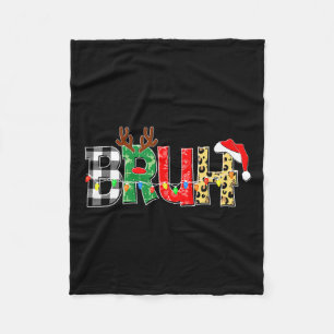 Bruh Rudolph Reindeer Christmas Pajamas Holiday Xm Fleece Blanket